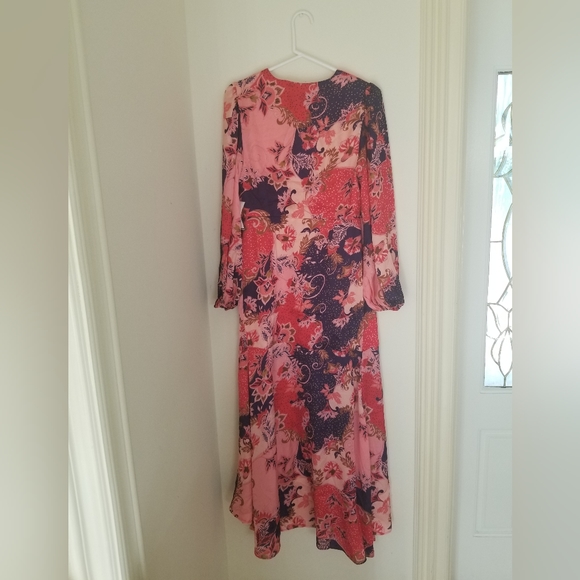 Alexia Admor High-low Ruffle Silhouette "Tala" Maxi Dress Pink/Mixed Print 6 NWT - Picture 5 of 11